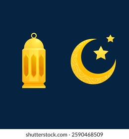 Ramadan Kareem window and lantern backgrounds. Modern Islamic greeting card template and wallpaper design. Poster and social media banner vector illustration