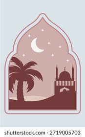 Ramadan Kareem Fenster und Laterne Hintergründe. Moderne islamische Grußkartenvorlage und Tapetendesign