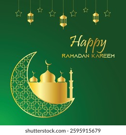 Ramadan Kareem window and lantern vector background. Modern Islamic greeting card template design. Arabic, Ramadan vector pattern