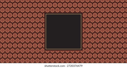 Ramadan Kareem window and mosque backgrounds. Eid mubarak or Modern Islamic greeting cards, Poster and social media banner template with geometric pattern overlay effect in trendy warming brown colors.