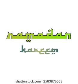 Ramadan kareem writing in colorful Arabic writing style without background