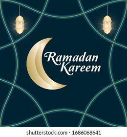 Ramadan-Kareem mit goldenem Element, Rmadan-Kareem-Vektorillustration, islamischer Hintergrund
