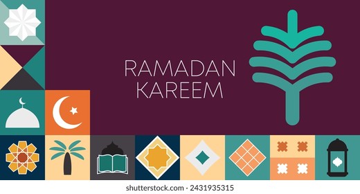 Ramadan Kareem, Islamische Grußkartenvorlage mit Ramadan für Tapetendesign, Poster, Medienbanner.