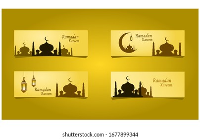 ramadan kareem.ramadan design with a mosque image and a half month on it.vector illustration