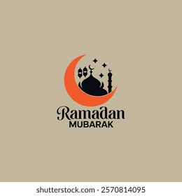 ramadan kareem,ramadan mubarak islamic mosque logo design vector
