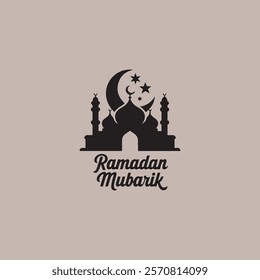 ramadan kareem,ramadan mubarak islamic mosque logo design vector
