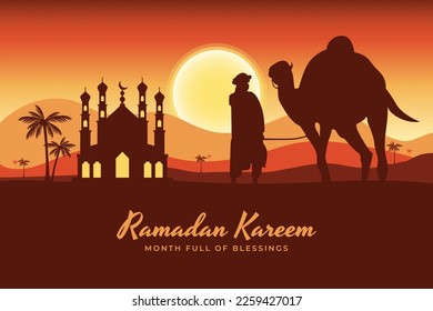 fondo de la mezquita del desierto ramadan karem