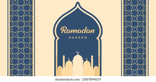 Ramadan karem flat vector background 