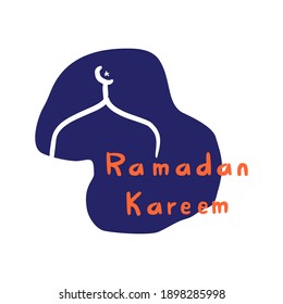 Ramadan Karem Gruß einfache Moschee-Illustration, Design