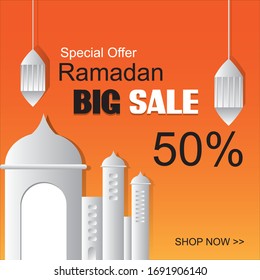 Ramadan Karem. Islamic vector design greeting card template. color gold