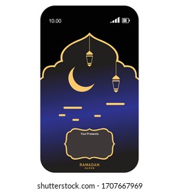 Ramadan Karim Arabic Calligraphy. Logo script for Ramadhan Kareem greeting card. islamic art for ramadan greeting.