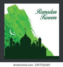 Ramadan Karim design with mosque background