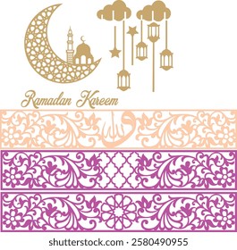 Ramadan Karim, PVC laser cutting decoration models, vector,