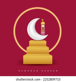 ramadan kereem greeting card with islamic ornament vector illustration