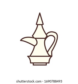 Ramadan kettle line style icon design, Islamic muslim religion culture belief religious faith god spiritual meditation and traditional theme Vector illustration