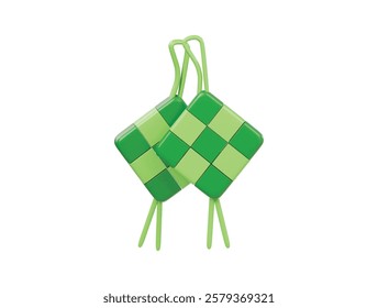 Ramadan ketupat icon 3d render illustration