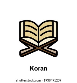 Ramadan koran outline icon. Element of Ramadan day illustration icon. Signs and symbols can be used for web, logo, mobile app, UI, UX