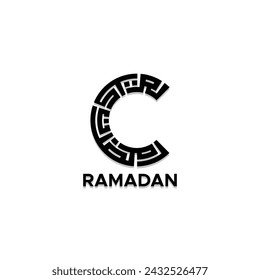 Ramadan Kufic Logo In Circle Design 2024