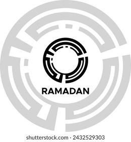 Ramadan Kufic Logo Diseño En Forma De Círculo