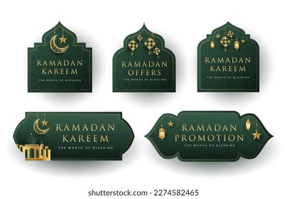 Ramadan Label Collection. Promotion sale label template for ramadan and hari raya concept.