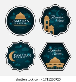 Ramadan Label Design Collection. sehr geeignet für die Verwendung als Design-Element von Grußkarten oder Werbebannern.