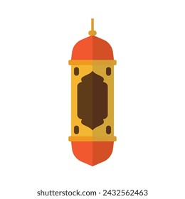Ramadan lamp flat colorful style. Old east holiday lamp vector illustration