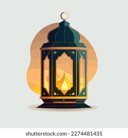 Ramadan lamp illustration isolated on white background