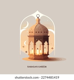 Ramadan lamp in islamic design, illustration background