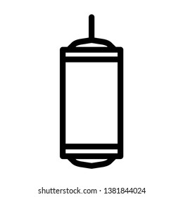 Ramadan Lamp Lantern Light Islam Religion Culture Vector Line Icons. Editable Stroke and color.