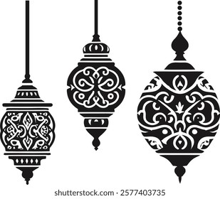 Ramadan lamp shilloutee style Vector with vector style