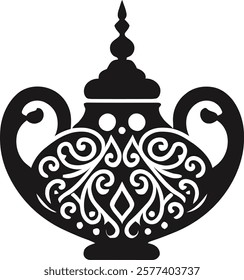 Ramadan lamp shilloutee style Vector with vector style