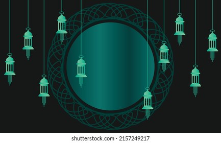 ramadan lantern background template with round copy space for banner, poster, or event template
