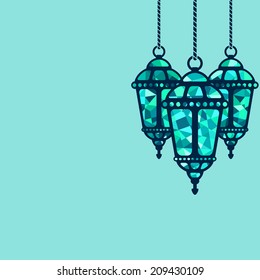 Ramadan lantern background - vector illustration. eps 8