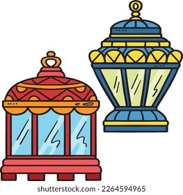 Ramadan Lantern Cartoon Colored Clipart 