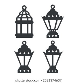 Ramadan lantern cartoon logo vector illustration laser cut design ,Template for cnc cutting, decorative panels of wood and paper