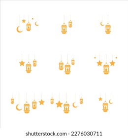 Ramadan Lantern Corner Design Vector