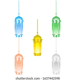 Ramadan Lantern Design in Set for Creative Concept of  Islamic Celebration.