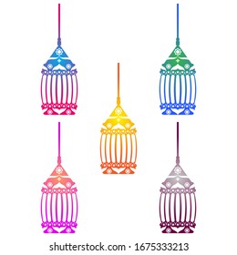 Ramadan Lantern Design in Set for Creative Concept of  Islamic Celebration.