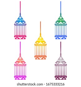 Ramadan Lantern Design in Set for Creative Concept of  Islamic Celebration.