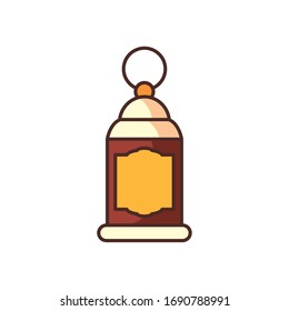 Ramadan lantern fill style icon design, Islamic muslim religion culture belief religious faith god spiritual meditation and traditional theme Vector illustration