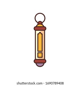Ramadan lantern fill style icon design, Islamic muslim religion culture belief religious faith god spiritual meditation and traditional theme Vector illustration