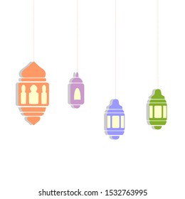 Ramadan lantern flat design isolated in white background