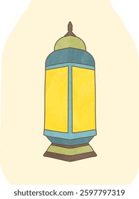 Ramadan Lantern Glow – A Traditional Islamic green Lantern Illustration
