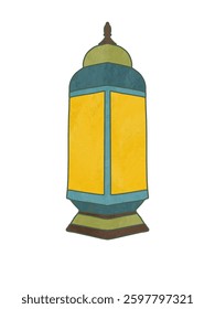 Ramadan Lantern Glow – A Traditional Islamic green Lantern Illustration