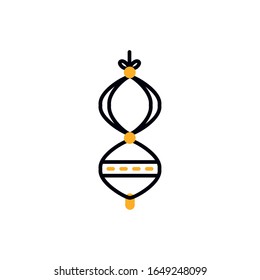 Ramadan Laterne Halblinie Halbfarbe Symbol Design, islamische muslime Religionskultur Glauben religiöse Religion Gott spirituelle Meditation und traditionelle Thema Vektorillustration Illustration