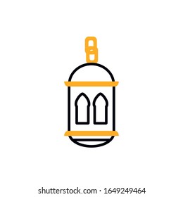 Ramadan lantern half line half color style icon design, Islamic muslim religion culture belief religious faith god spiritual meditation and traditional theme Vector illustration