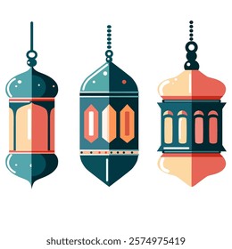 Ramadan lantern hanging with transparent backgraound