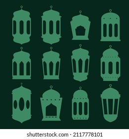 ramadan lantern icon flat style