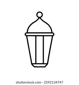 Ramadan lantern icon on white background line art