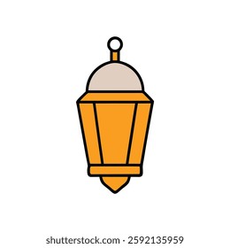 Ramadan lantern icon on white background line art